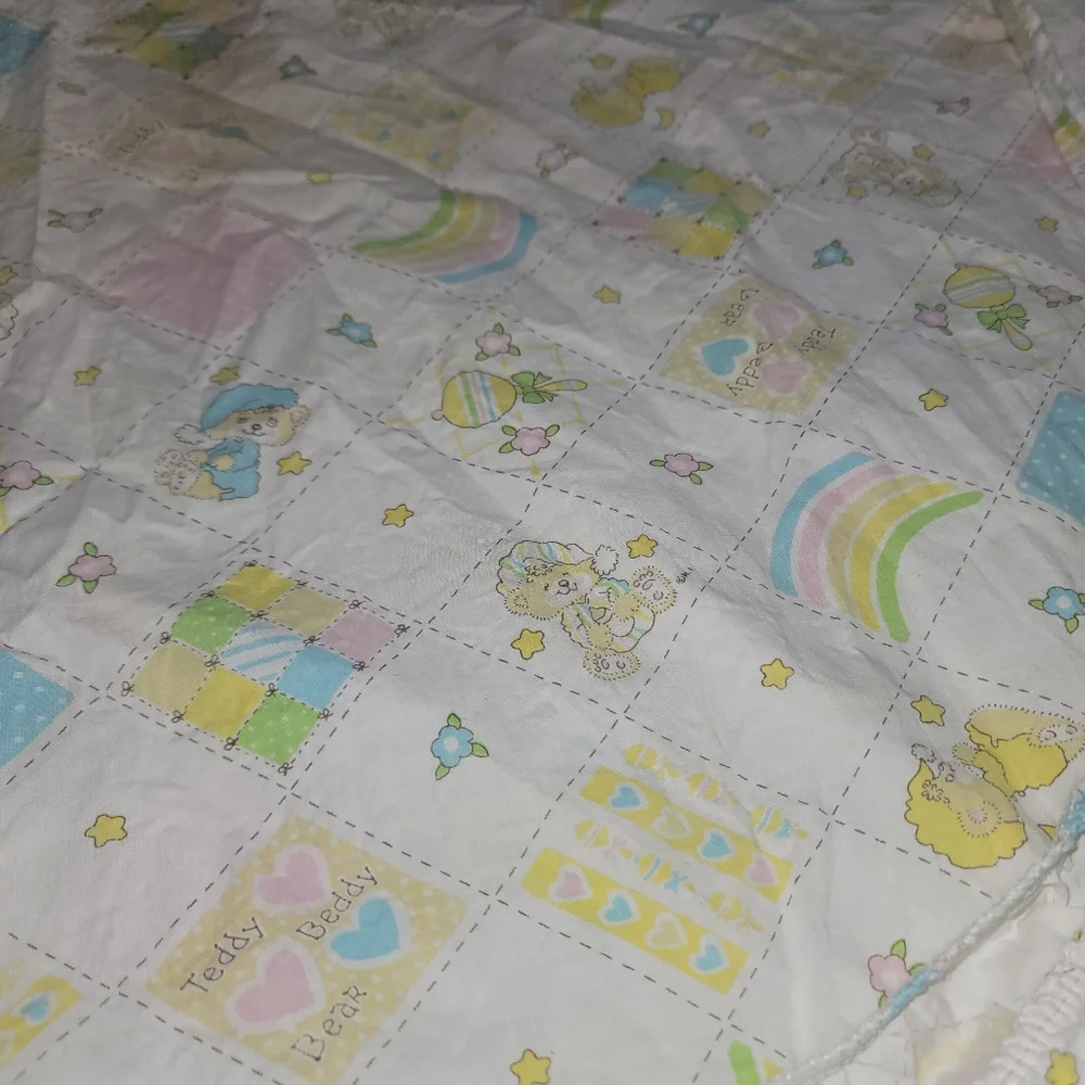 Vintage Teddy Beddy Bear‎ Crib Sheet - Preloved